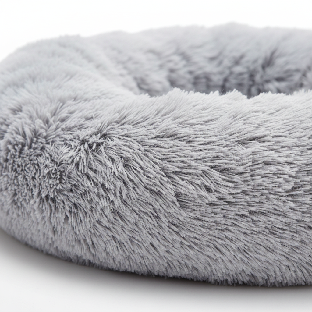 PawCalm Calming Sleep Bed - ultra-soft faux fur texture detail